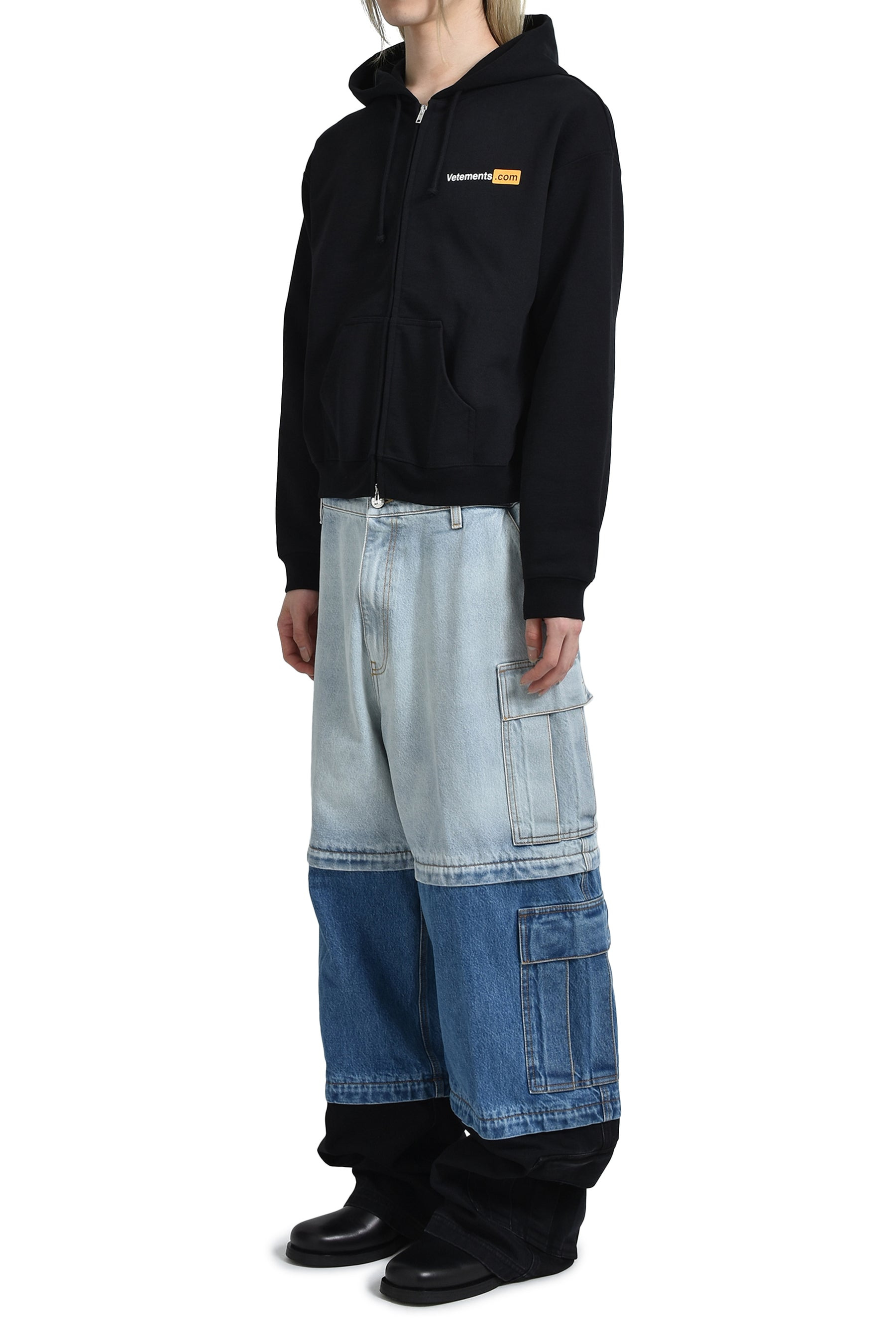 DECONSTRUCTED TRIPLE CARGO PANTS / L.BLU/MID BLU/BLK - 4