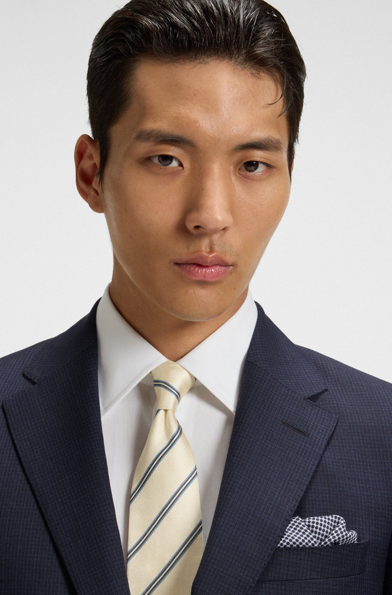 TWO-PIECE SLIM-FIT SUIT IN PATTERNED VIRGIN WOOL 4