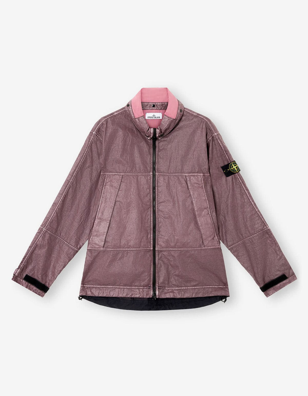 Stone Island Purple Raw Linen Plated-OVD Short Parka - 1