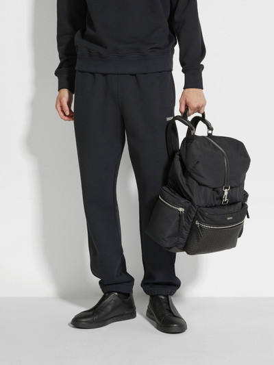 ZEGNA BLACK TECHNICAL FABRIC AND PELLETESSUTA™ LEATHER BACKPACK outlook