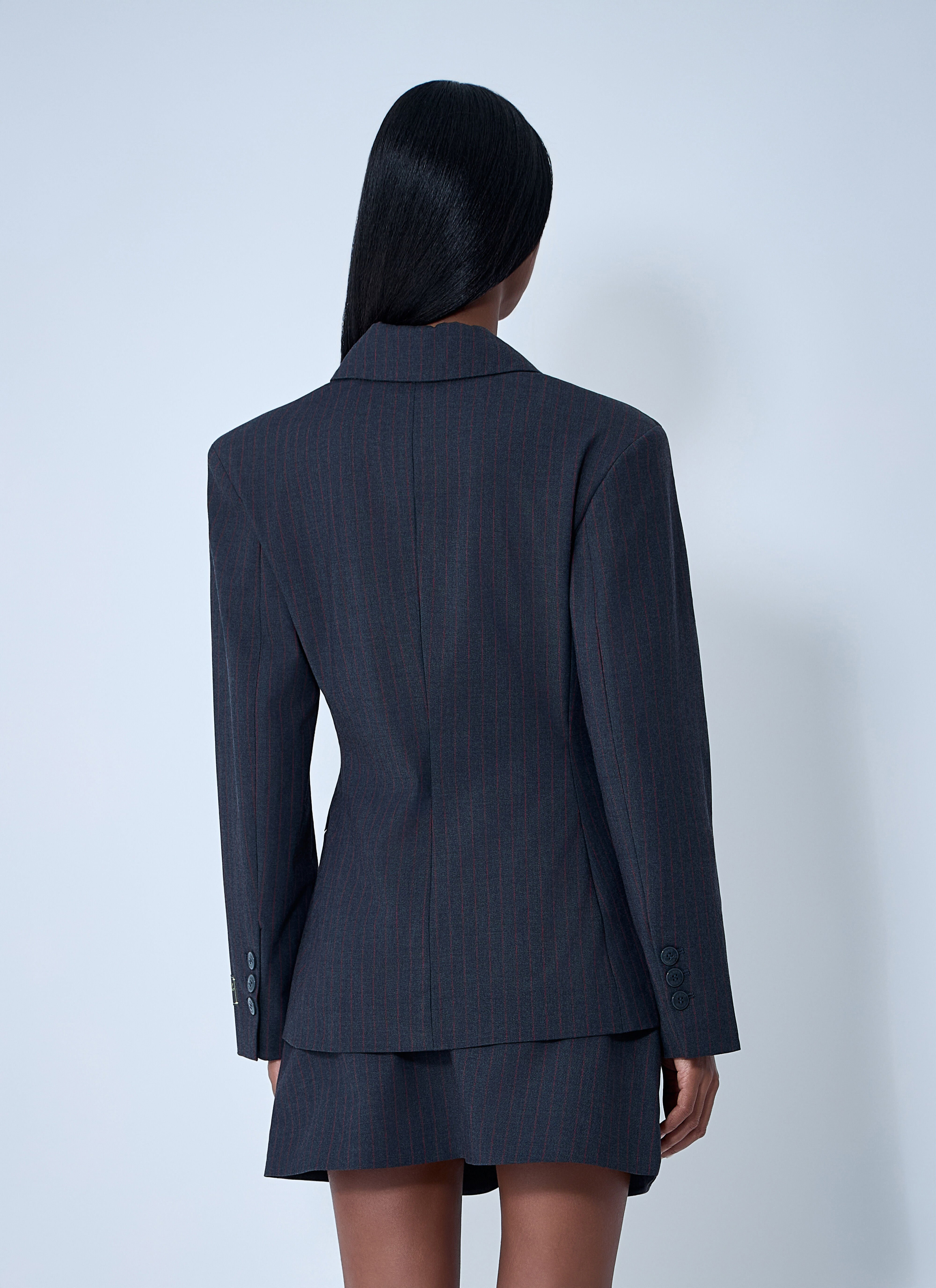 Stretch Stripe Single-Breasted Blazer - 4