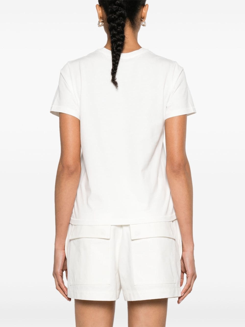 logo-embroidered cotton T-shirt - 4