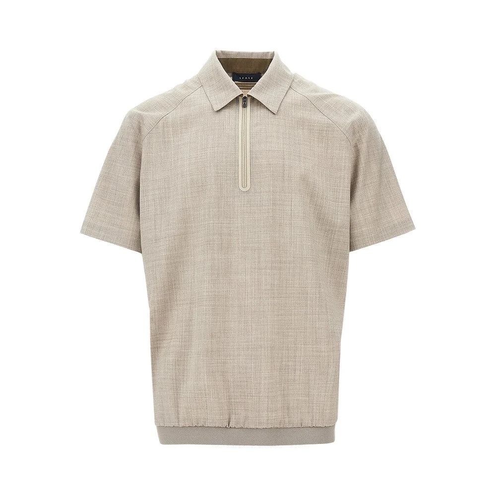 LIGHT WOOL ZIPPED POLO SHIRT - 1