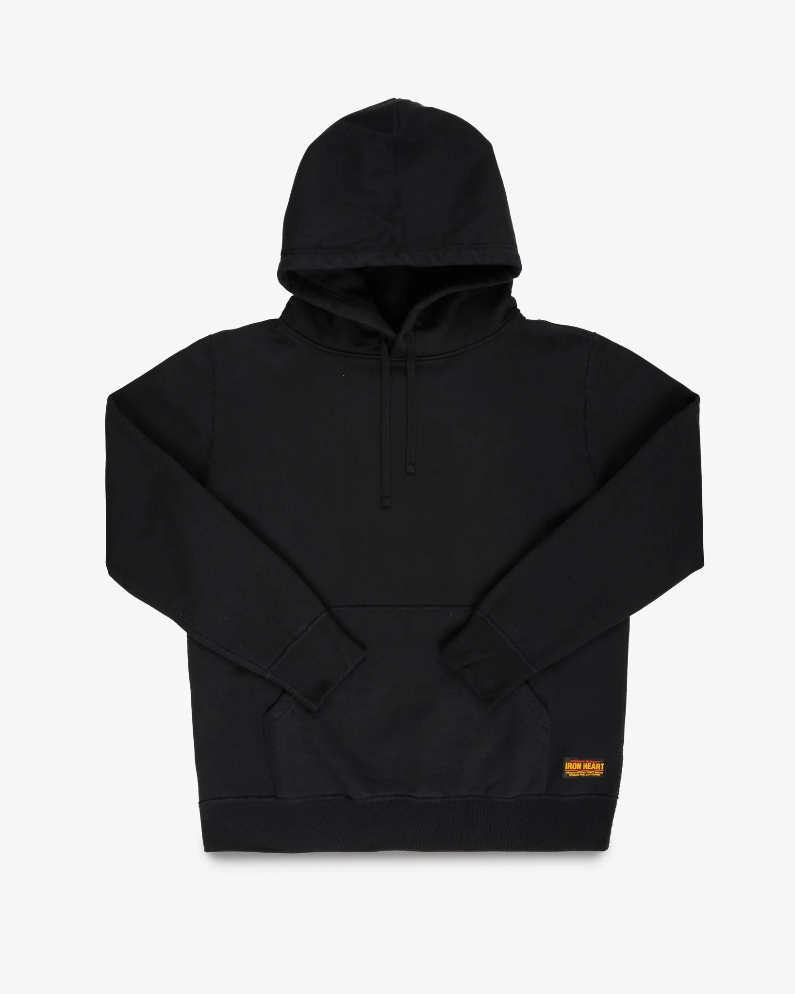 14OZ ULTRA HEAVYWEIGHT LOOPWHEEL COTTON HOODIE - BLACK - 1