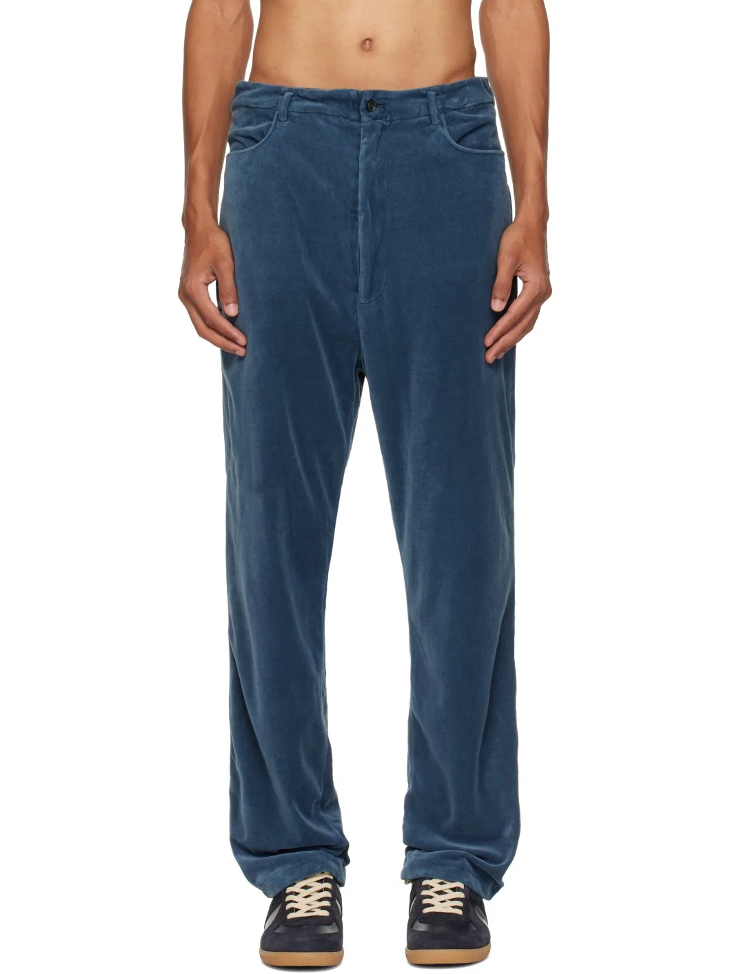 Blue Asics Edition Double Pocket Vintage Velvet Track Pants - 1