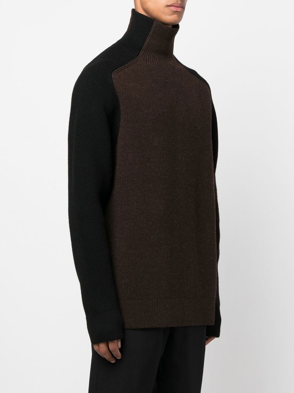 panelled roll neck jumper - 3