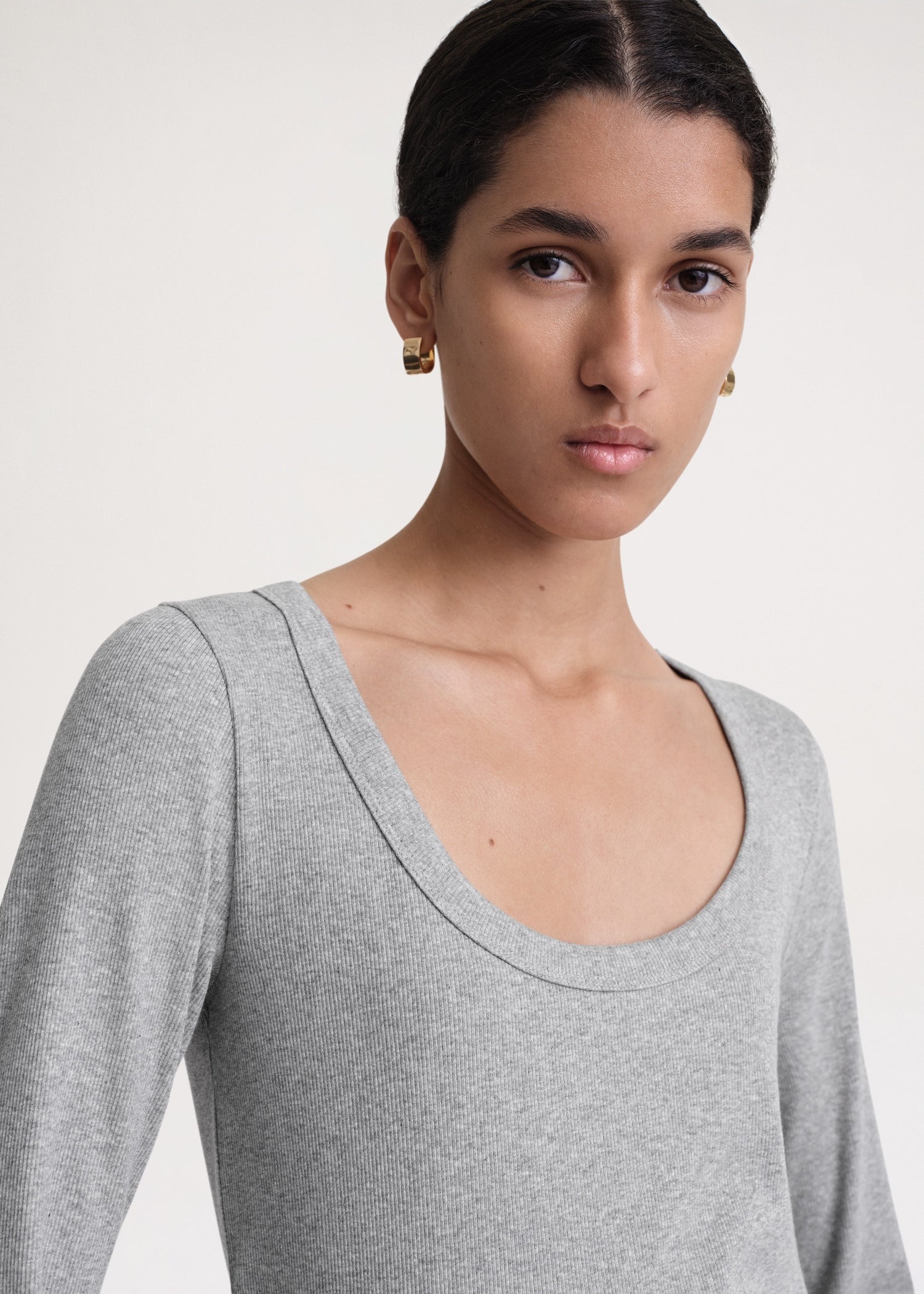 Classic rib top grey melange - 3