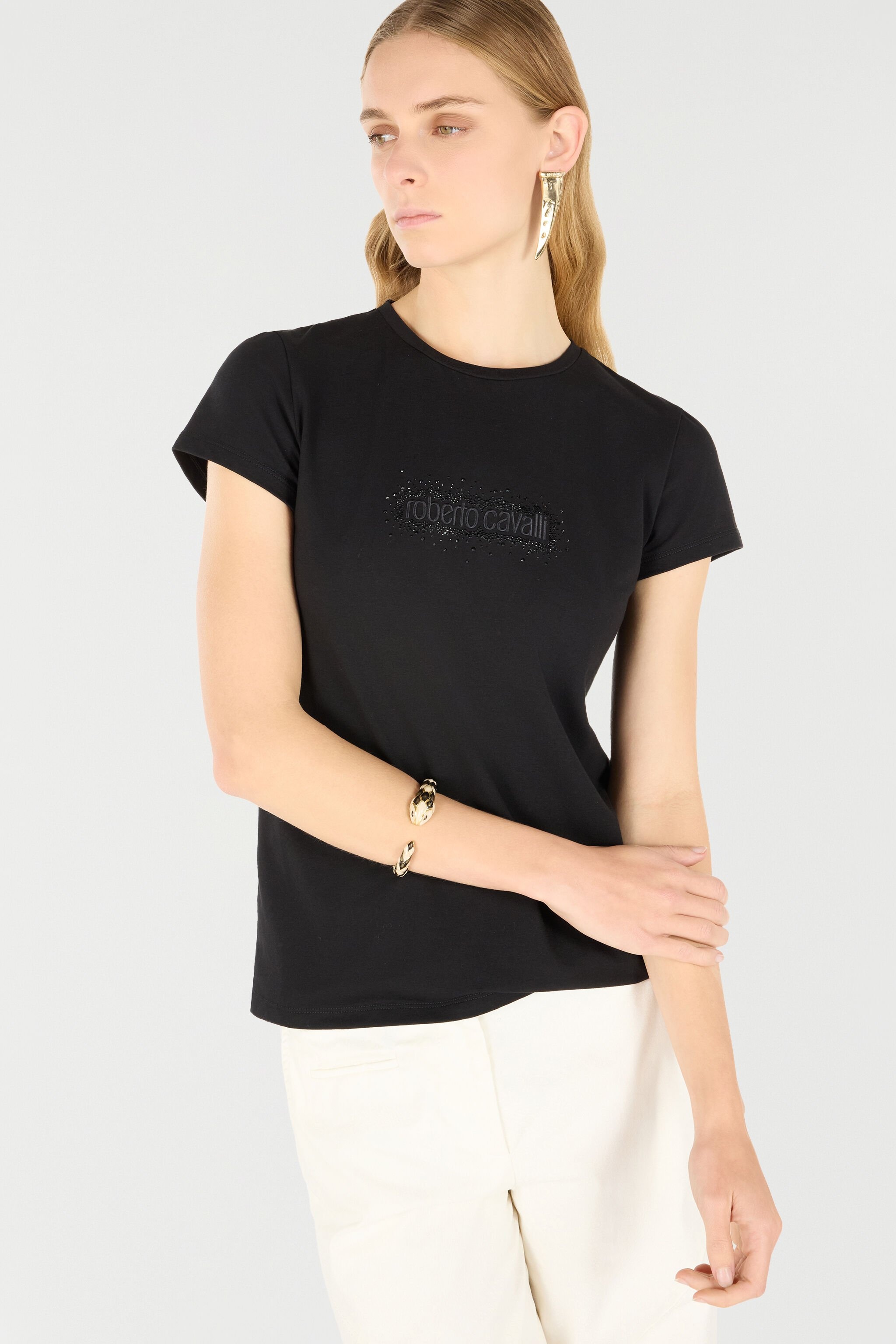 T-Shirt With Logo And Rhinestones - 5