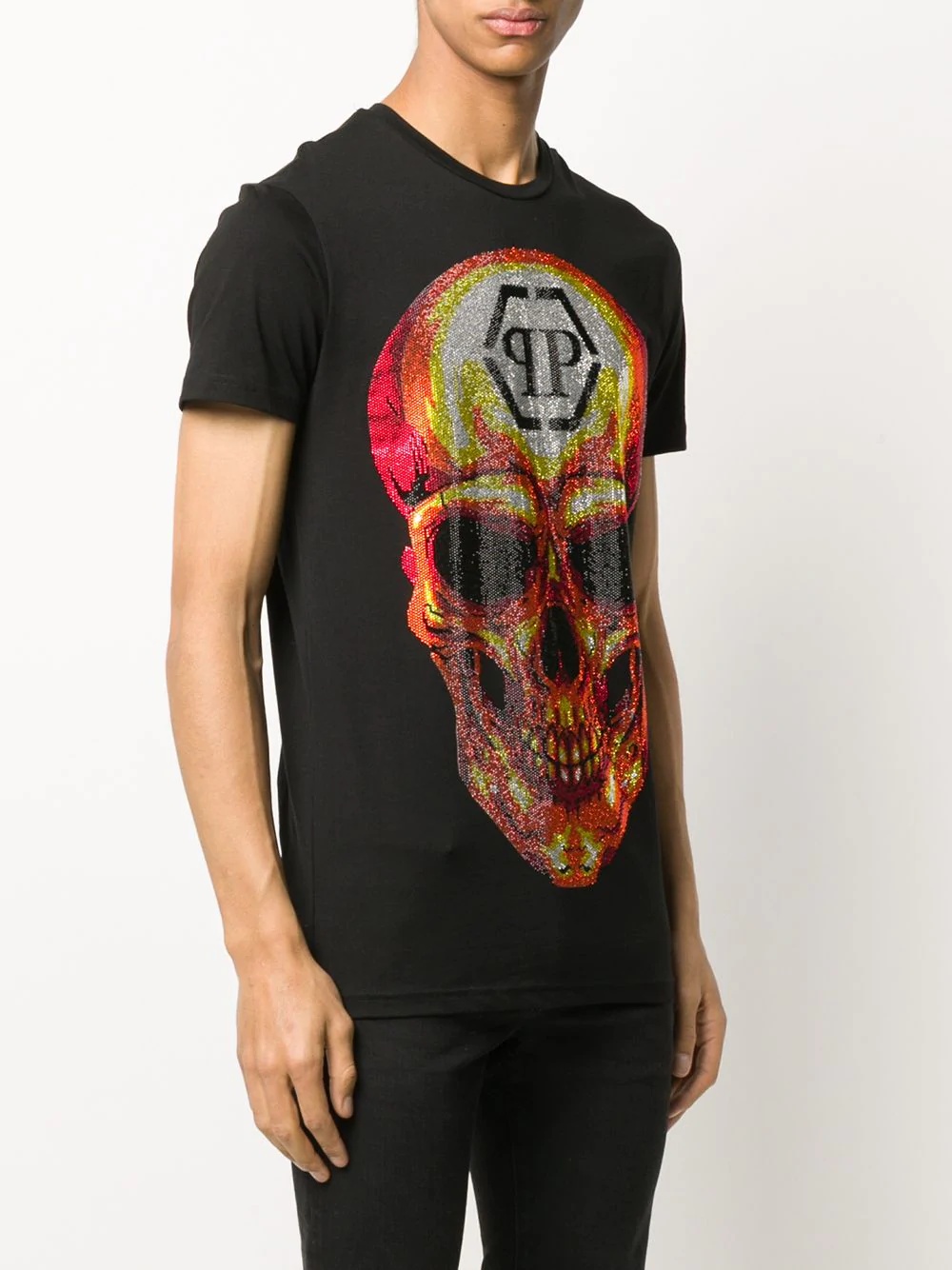 crystal skull print T-shirt - 3