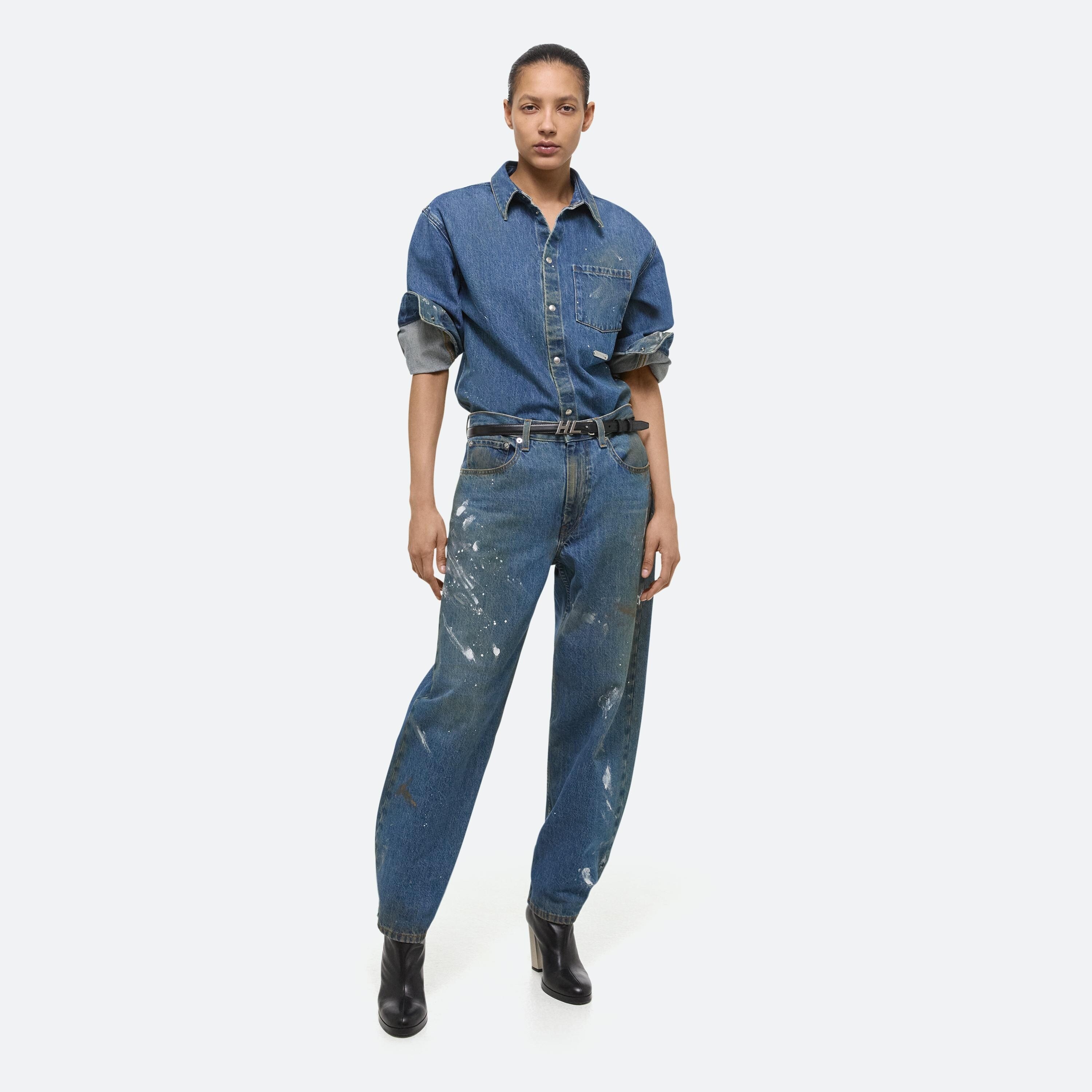 WIDE LEG PAINTED JEANS - 2