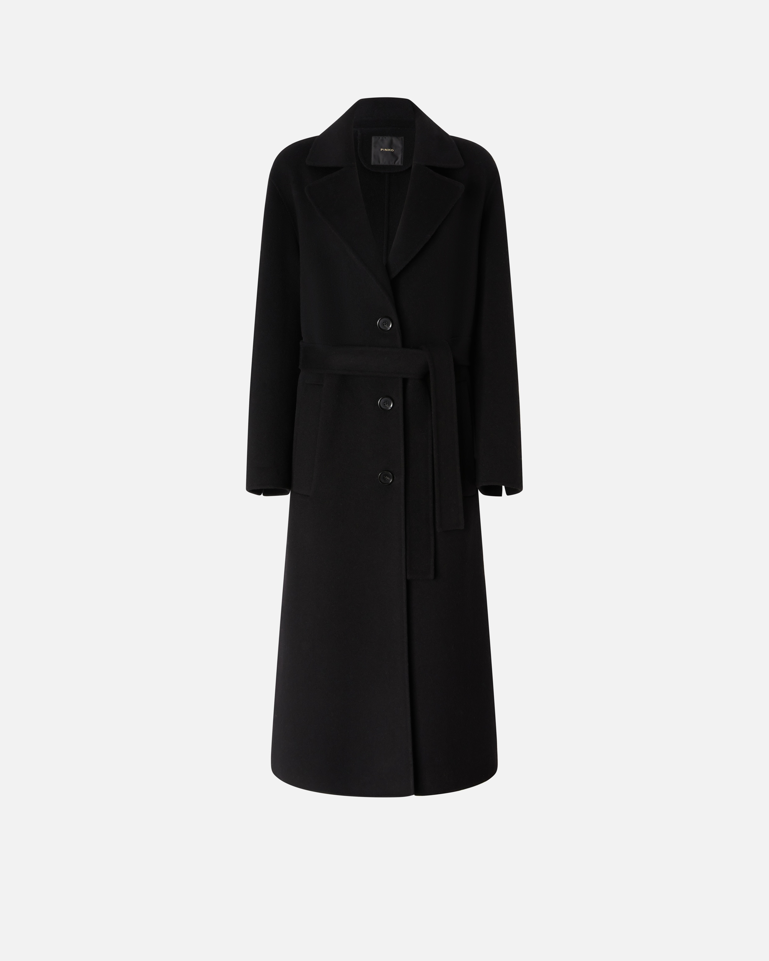 LONG DOUBLE-LAYERED CLOTH COAT WITH BELT - 1