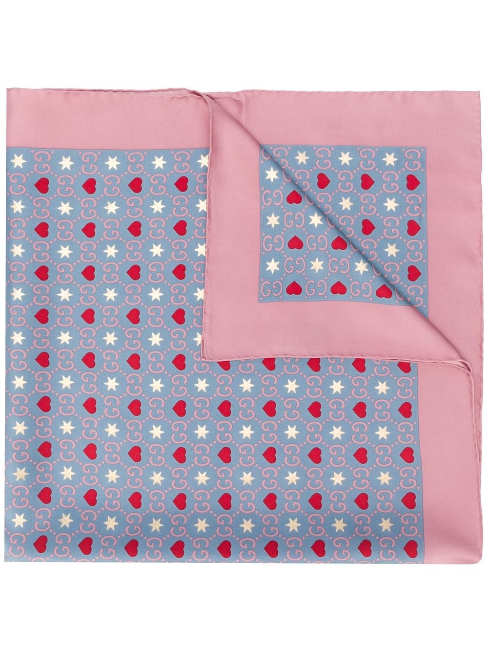 heart and star GG print scarf - 1