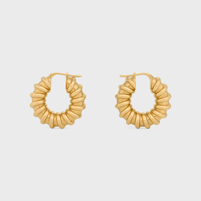 Celine Défilé Torsade Hoops in Brass with Gold Finish 1
