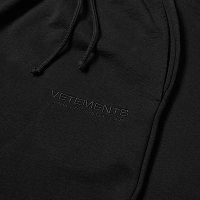 VETEMENTS VETEMENTS All Black Logo Haute Couture Sweat Pant outlook