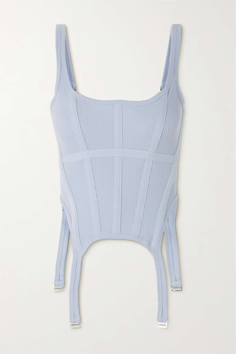 Combat canvas-trimmed ribbed stretch-cotton tank - 1