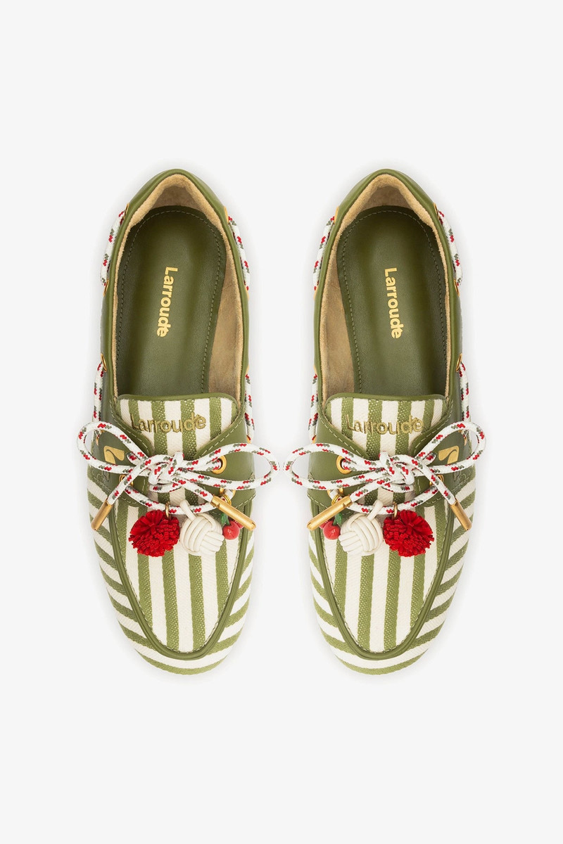 Cyprus Boat Shoe Seaweed Striped Canva 6
