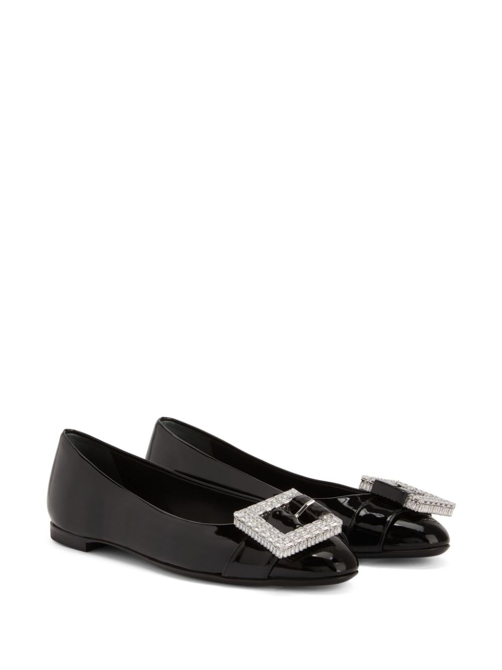 buckle-detail leather balarina shoes - 2