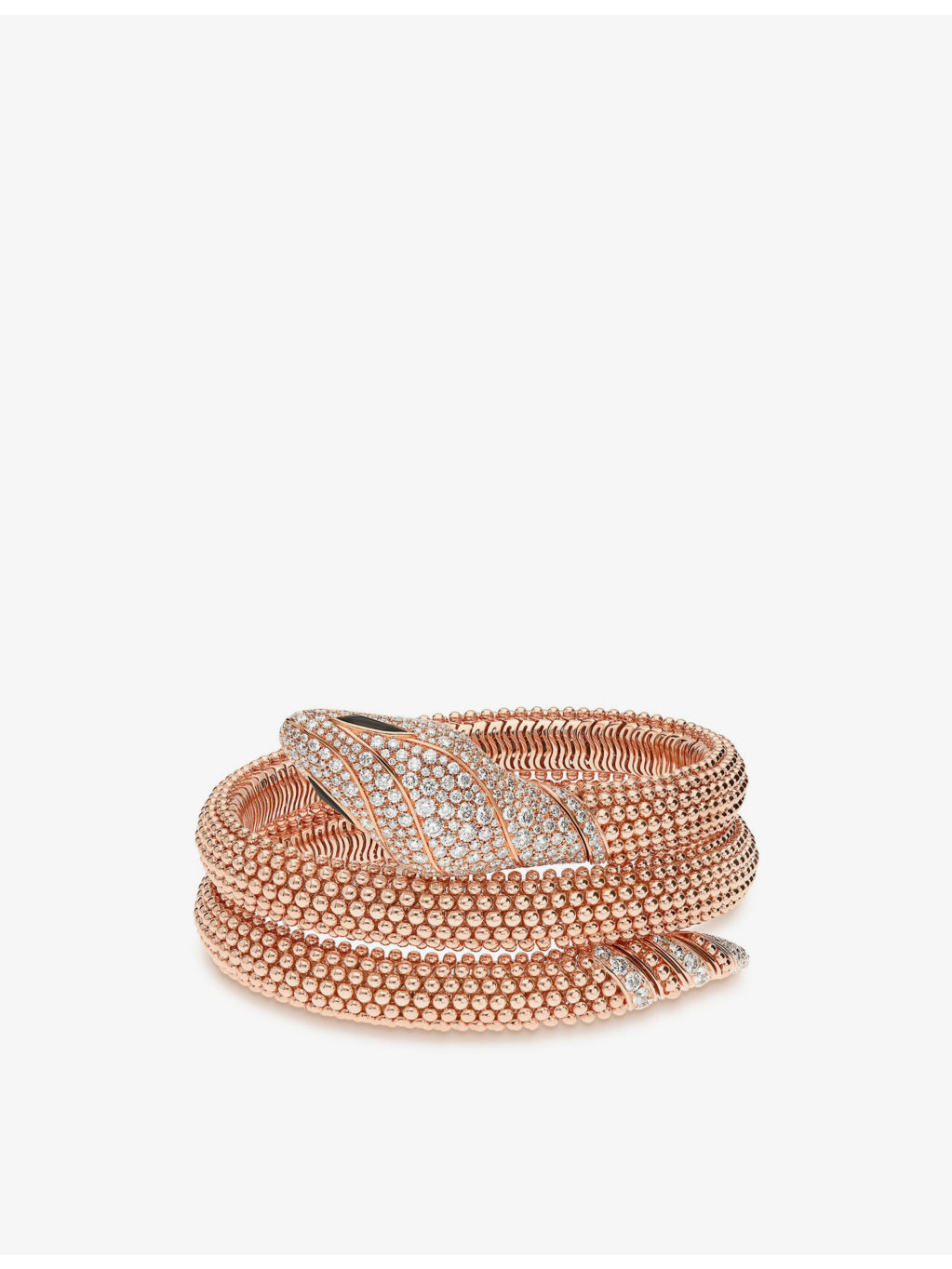Serpenti Pallini 18ct rose-gold 3.13ct brilliant-cut diamond and onyx bracelet - 4
