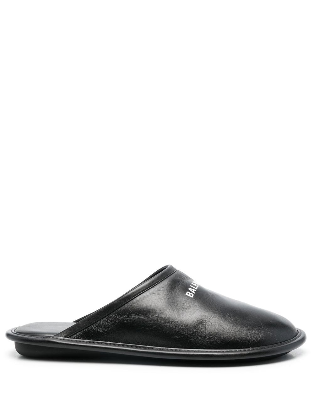 logo-print leather slippers - 1