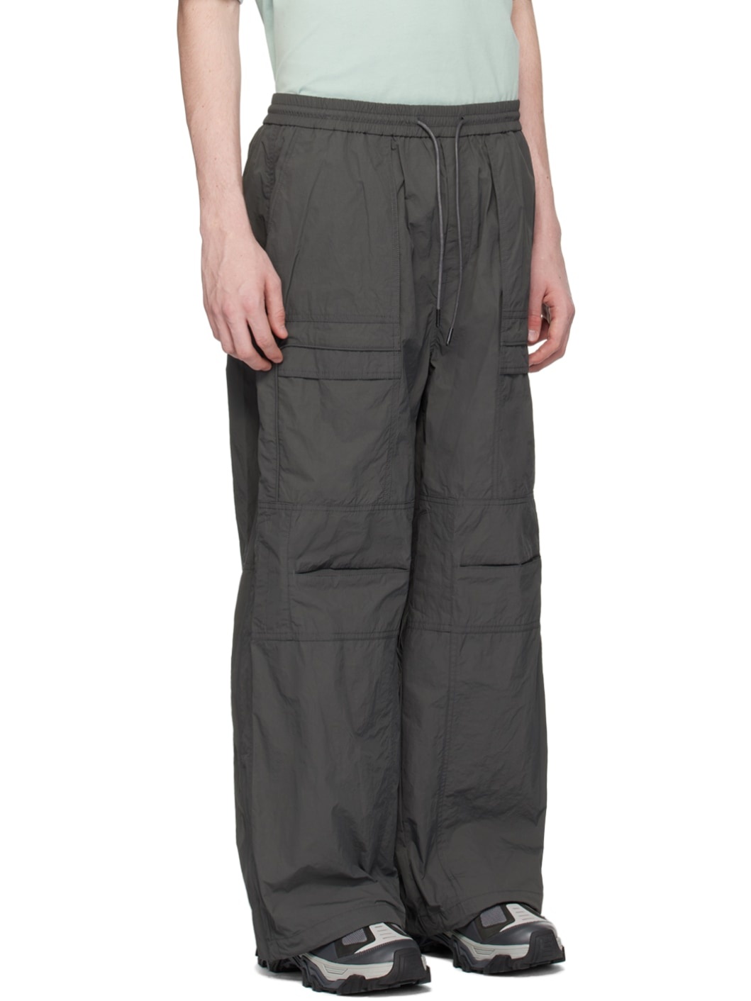 Gray Layered Cargo Pants - 2