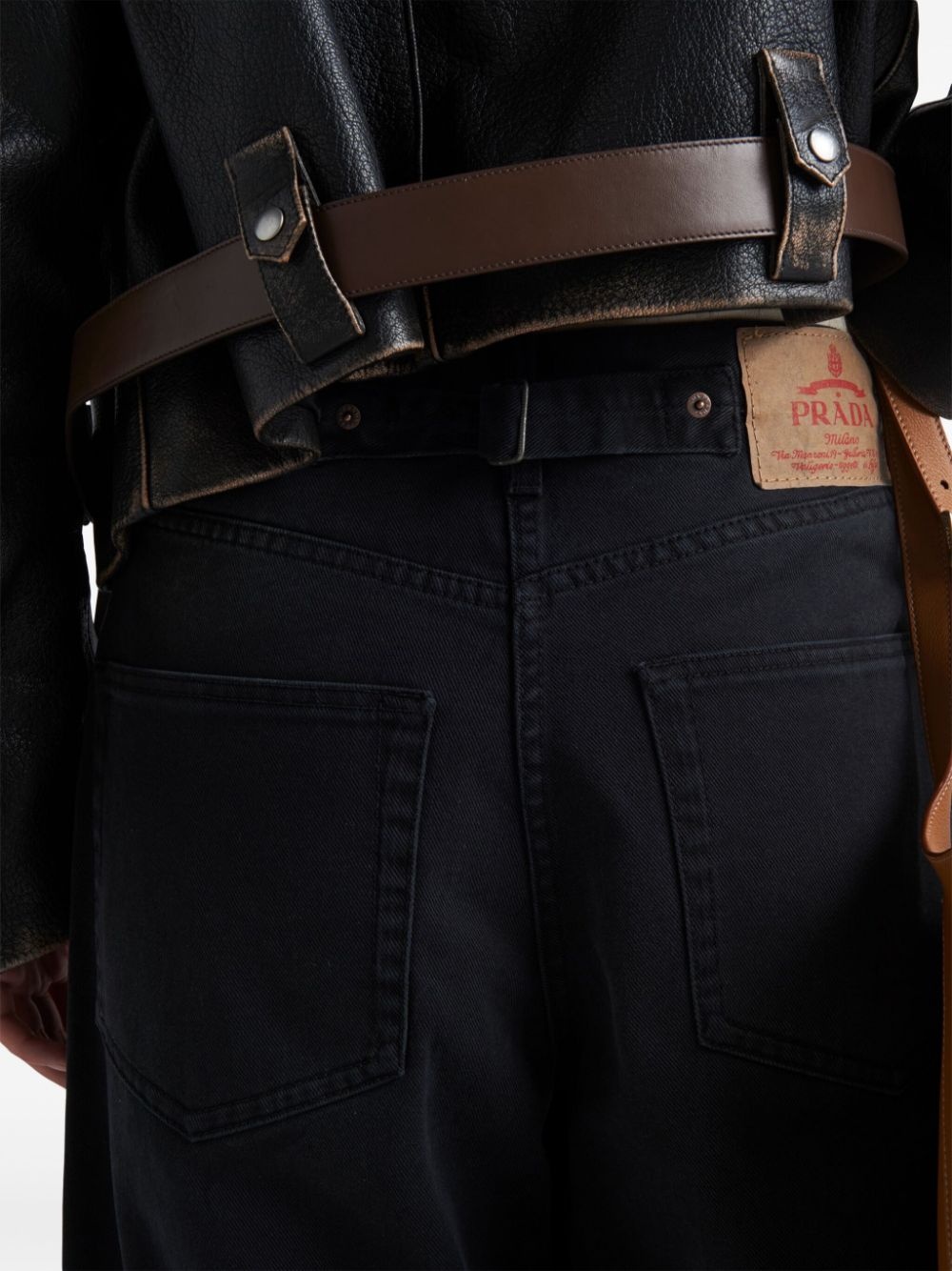 wide-leg selvedge jeans - 5