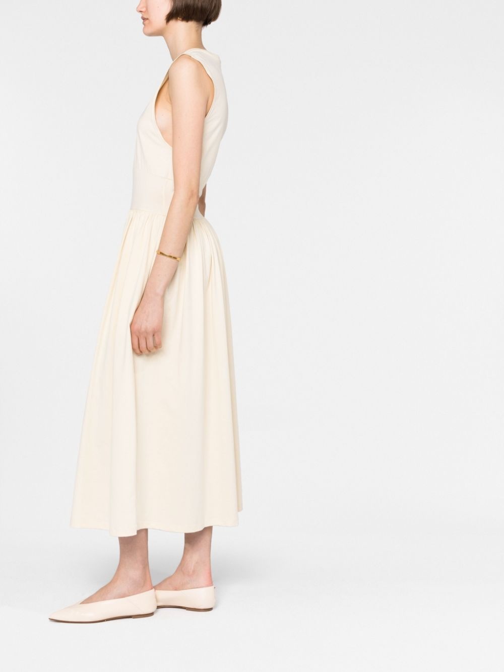 sleeveless flared midi dress - 6