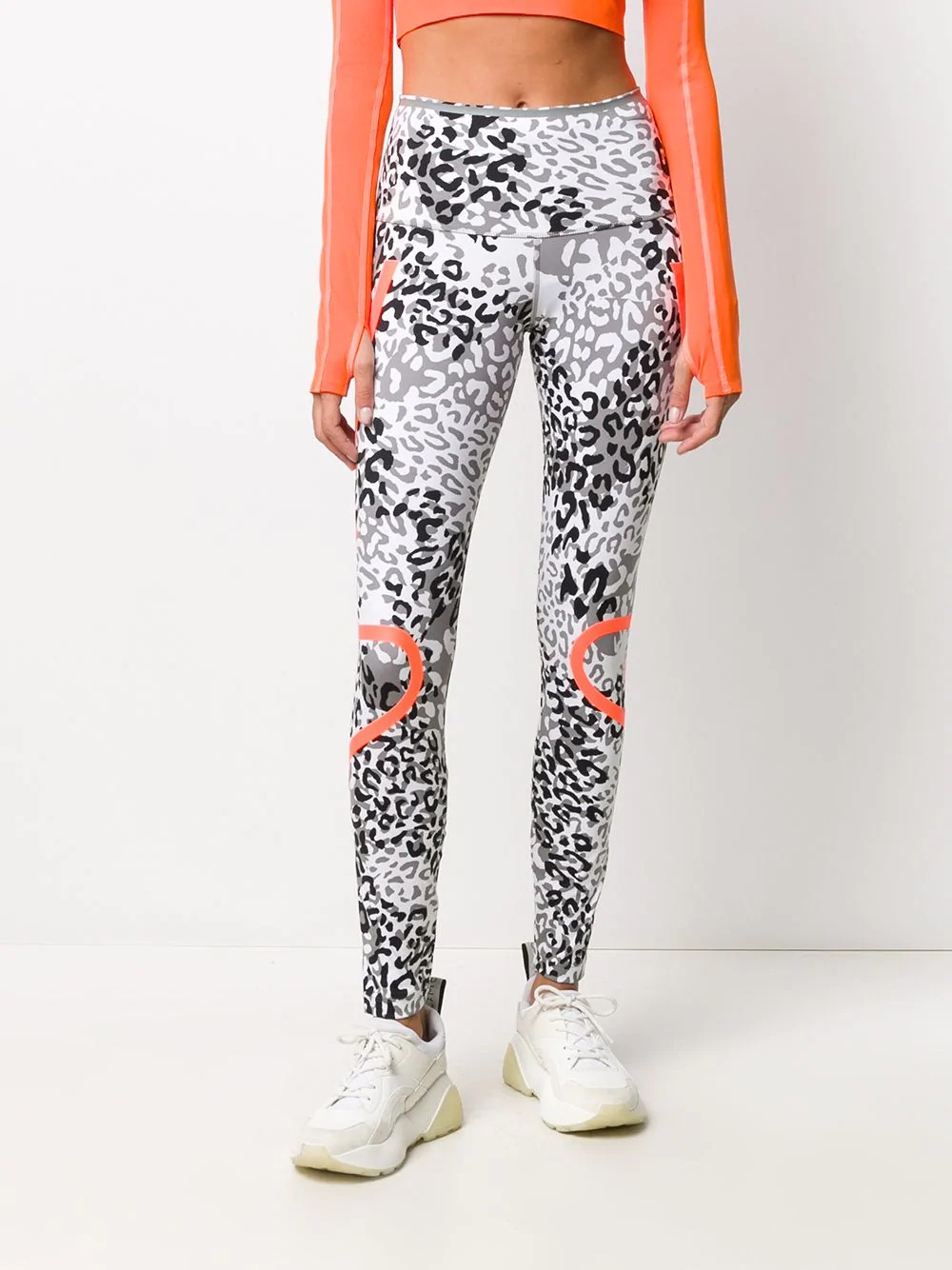 stripe-detail leopard-print leggings - 3