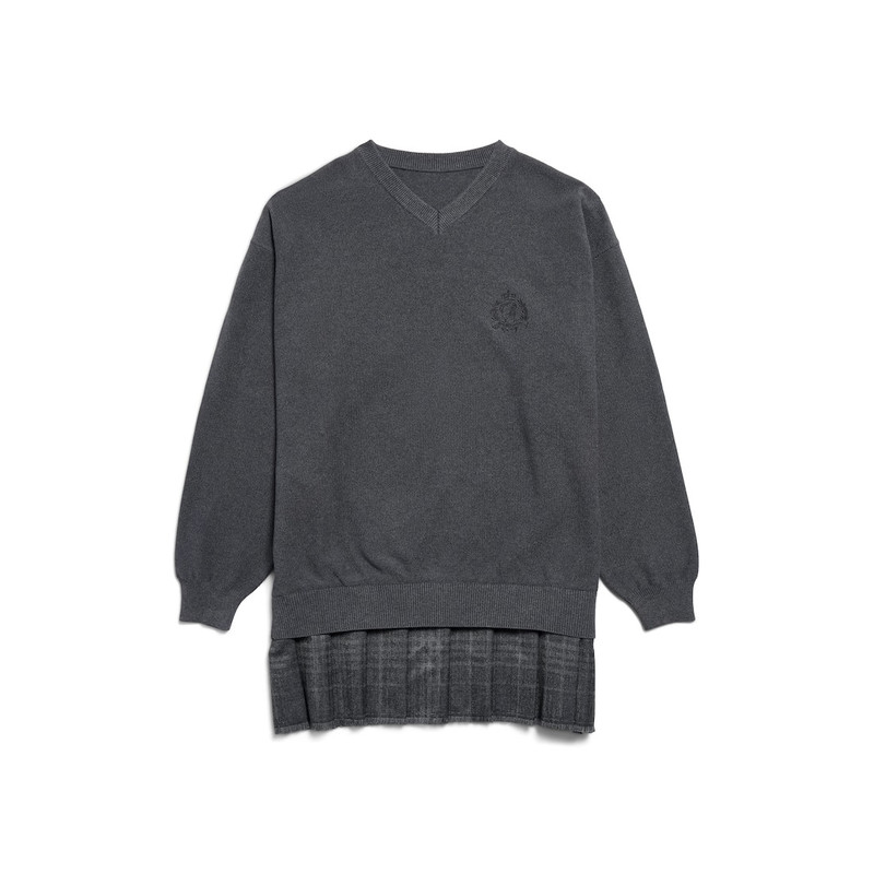 Women's Layered Sweater Dress in Heather Grey 1