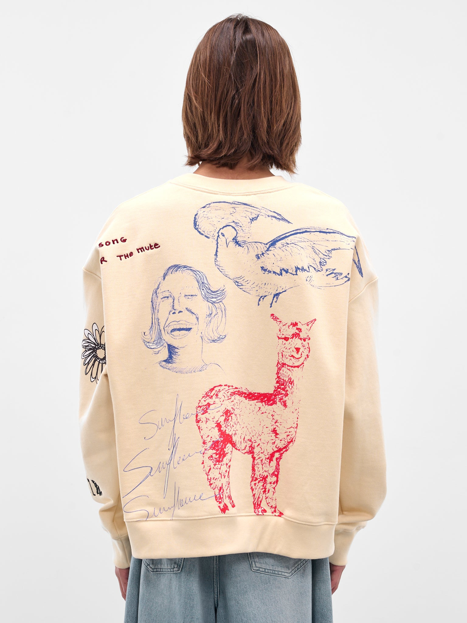 Ivory 'Sketchbook' Graphic Crewneck Pullover - 3