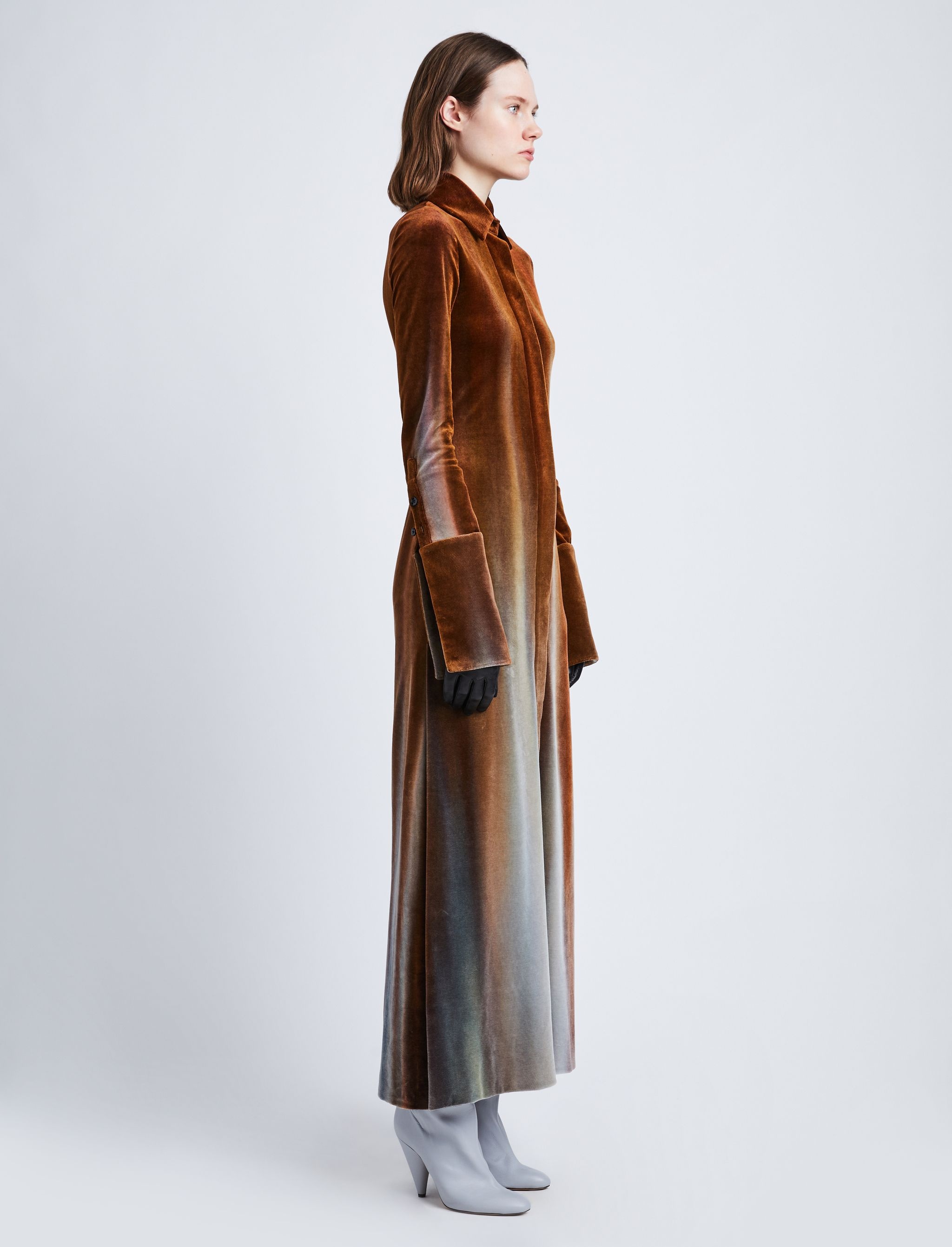 brown long linen dress Linen A-Line Maxi Dress main image 1