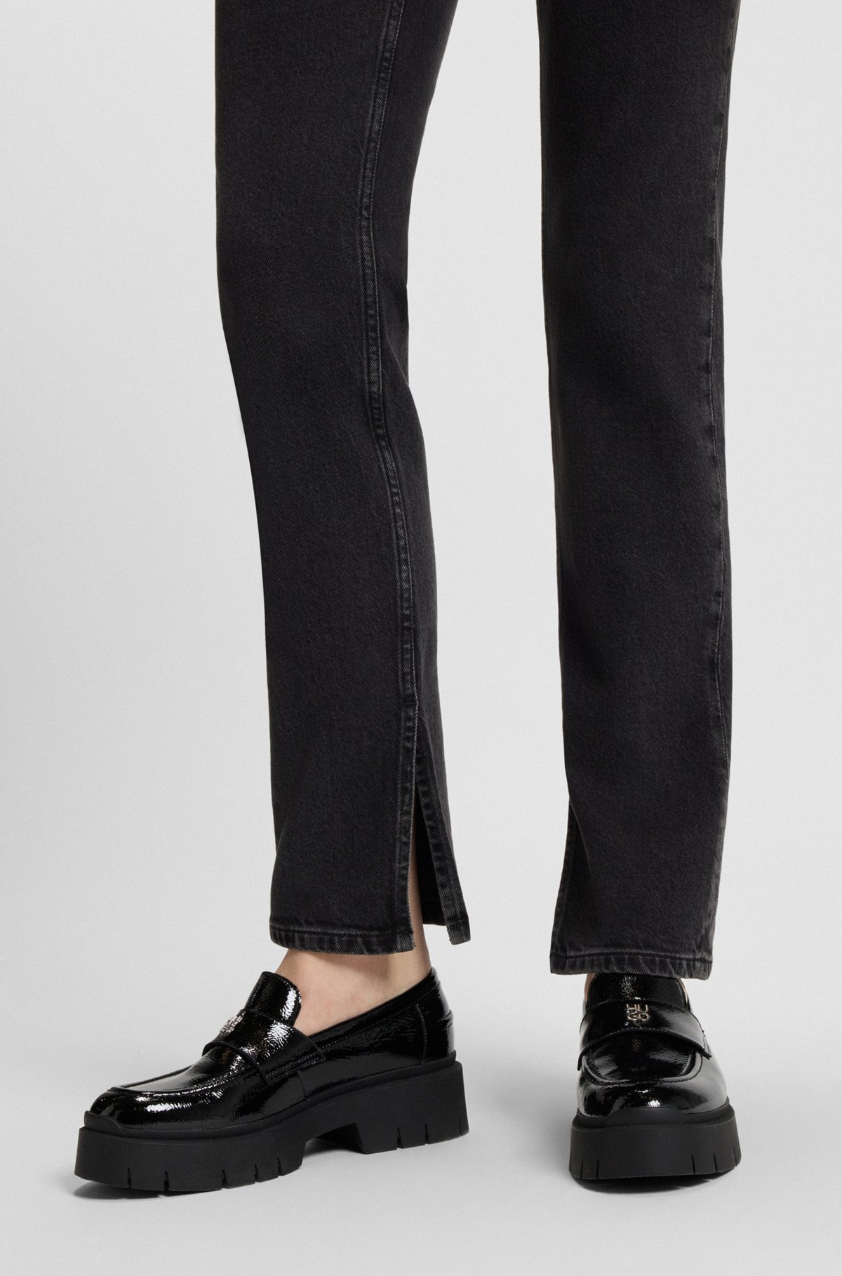 HIGH-WAISTED SLIM-FIT JEANS IN GREY STRETCH DENIM - 5