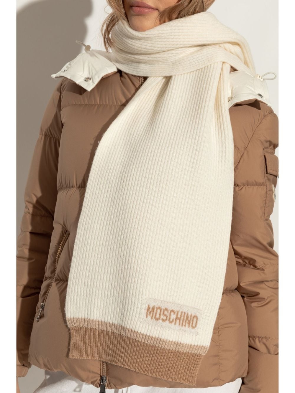 Moschino unisex reversible knit scarf sold