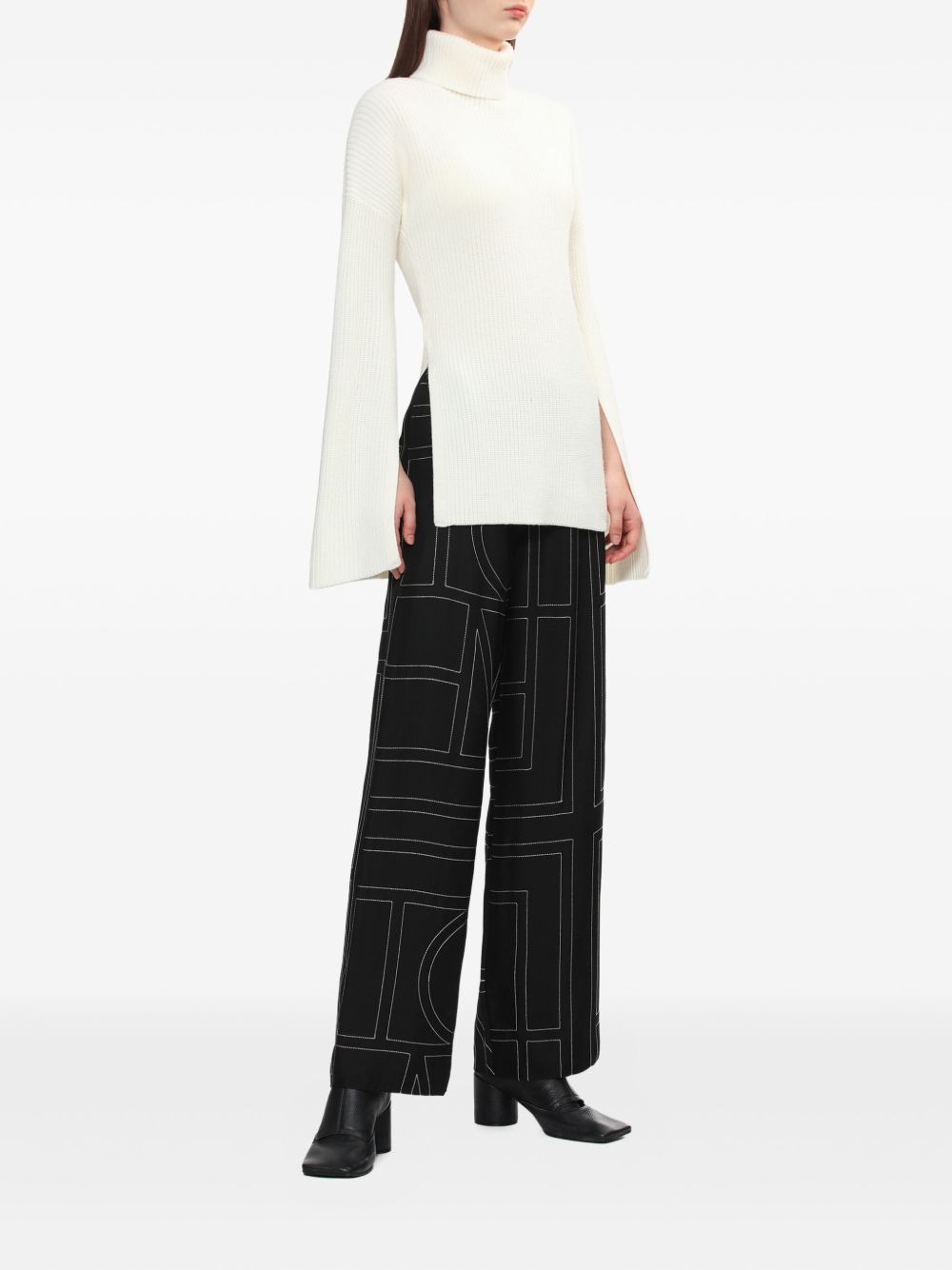 monogram geometric trousers - 2