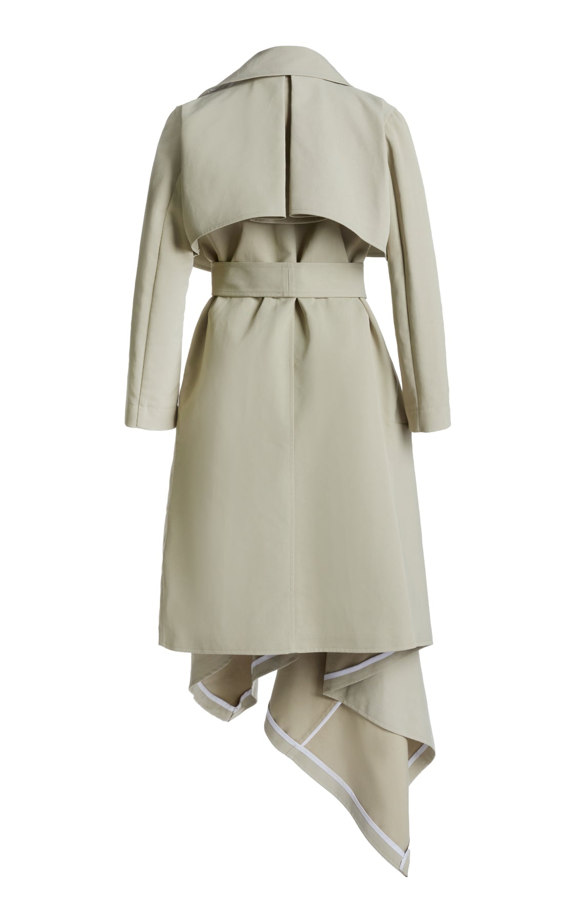 DOUBLE BREASTED COAT WITH ASYMMETRIC CUT LIGHT KHAKI - 12