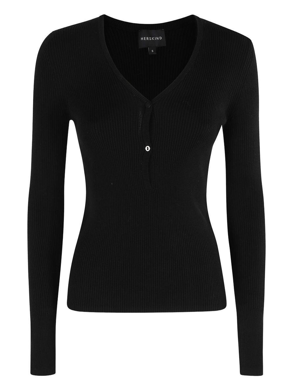 V-neck ribbed top - 1