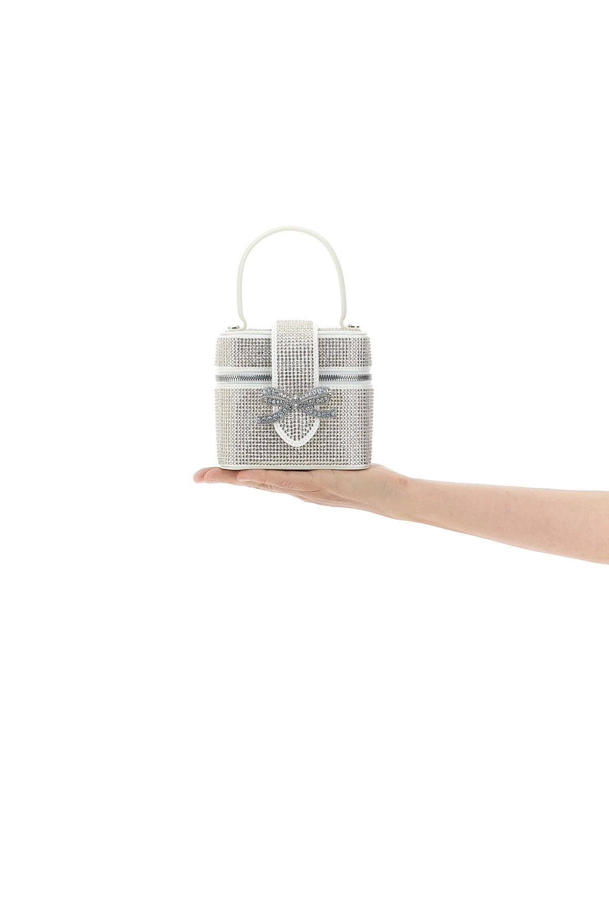 'Satin rhinestone vanity case' handbag - 2