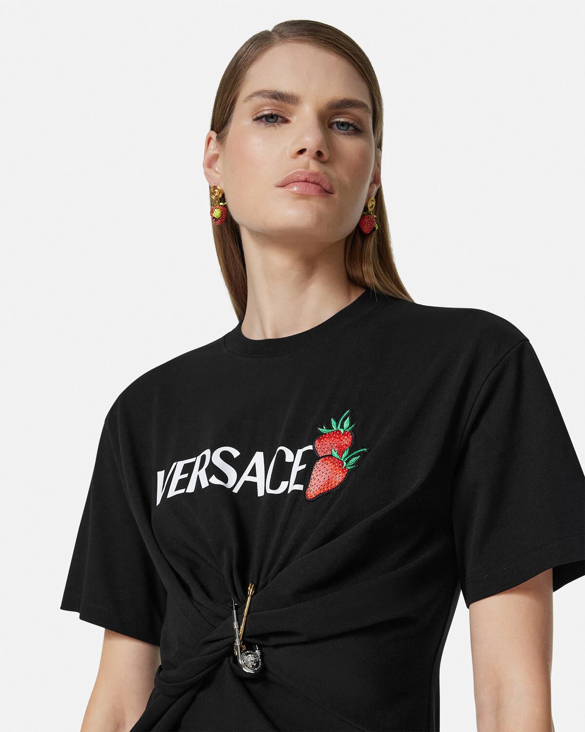 Embroidered Safety Pin T-Shirt Dress - 3