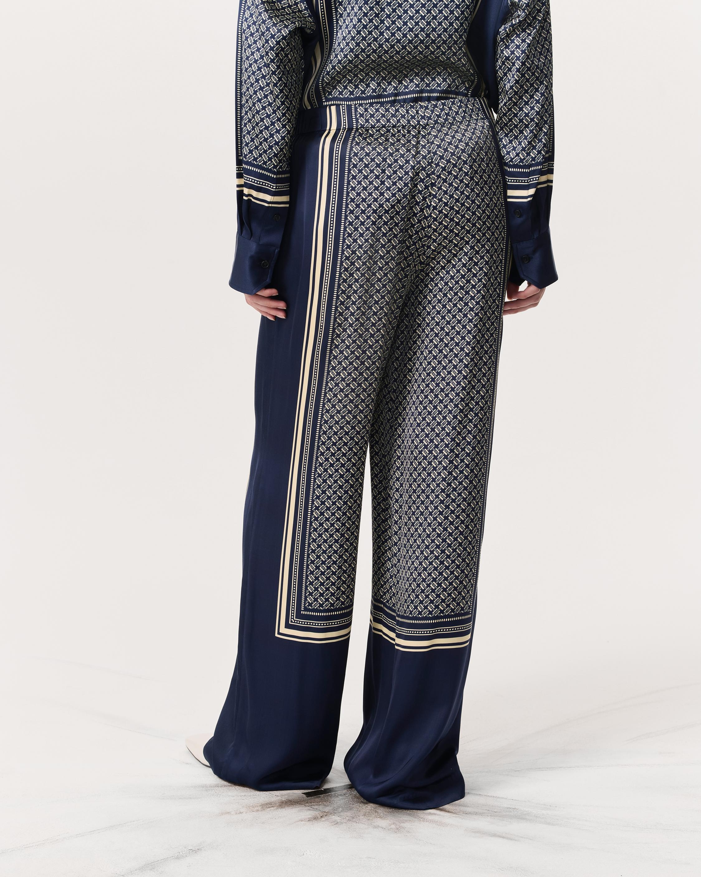 Olive Scarf Print Woven Pants - 5