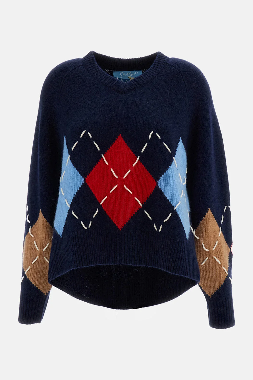 SLOANE CASHMERE CASHMERE ARGYLE SWEATER - 1