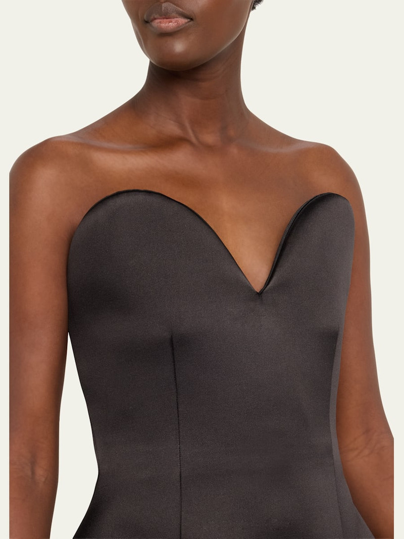 Marc Jacobs Strapless Satin Sculptural Mini Flared Dress outlook
