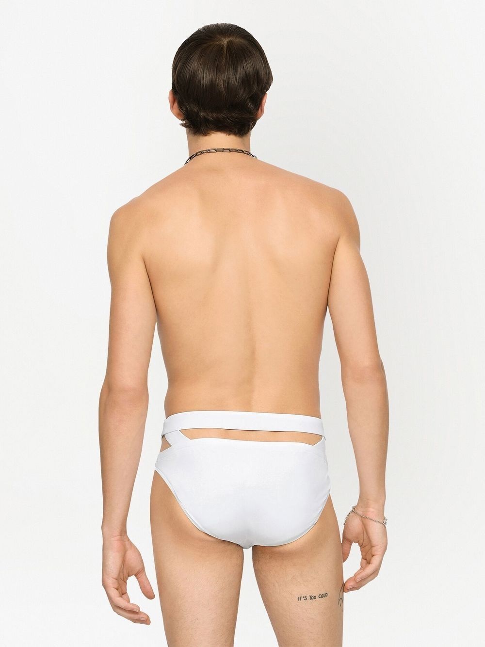 high-cut logo-plaque swim trunks - 4