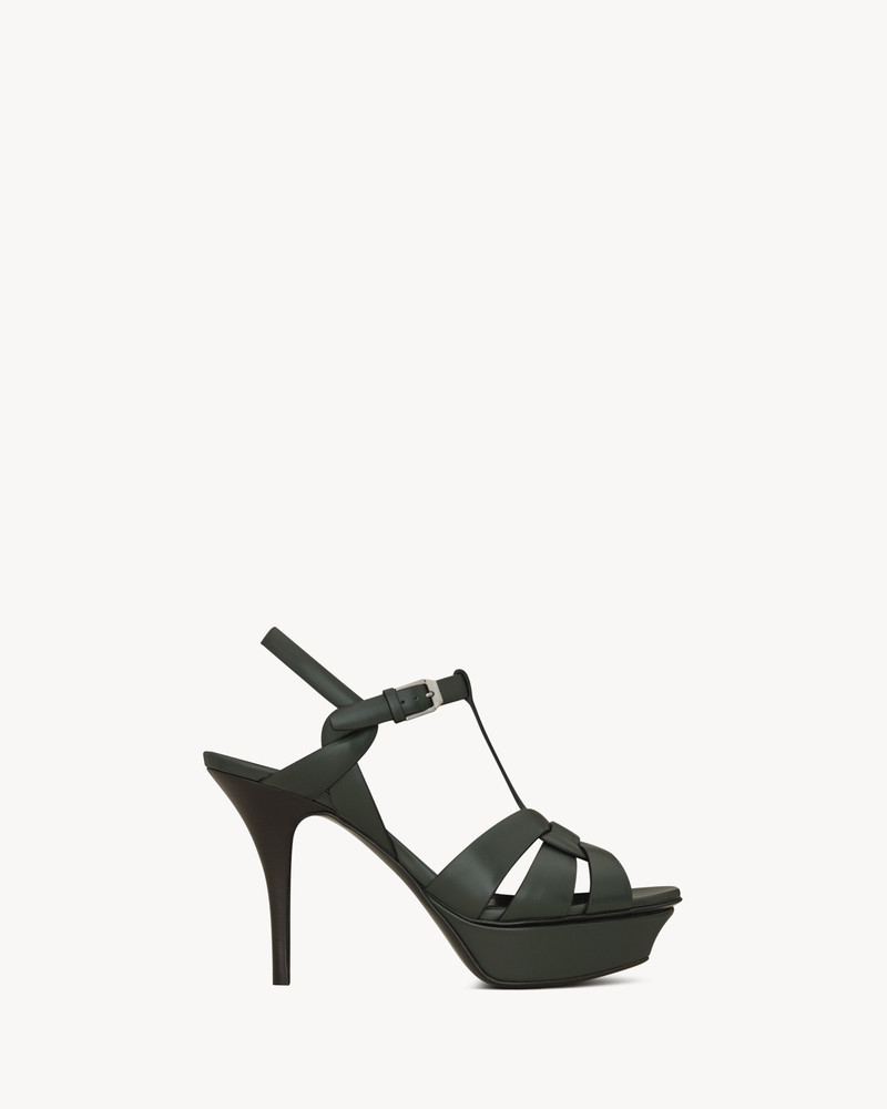 TRIBUTE PLATFORM SANDALS IN SMOOTH LEATHER 1
