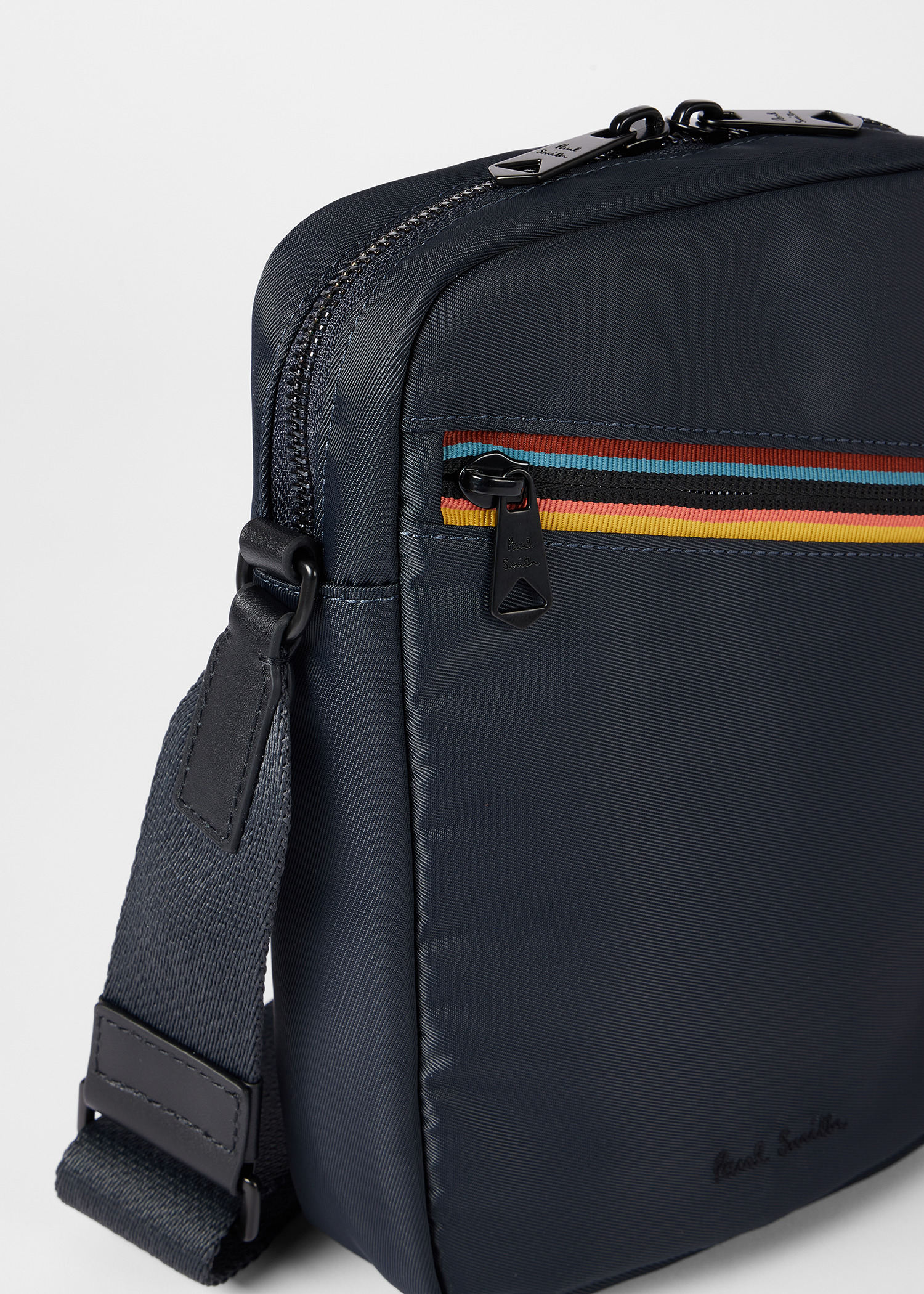 Navy Blue 'Artist Stripe' Large Flight Bag - 5