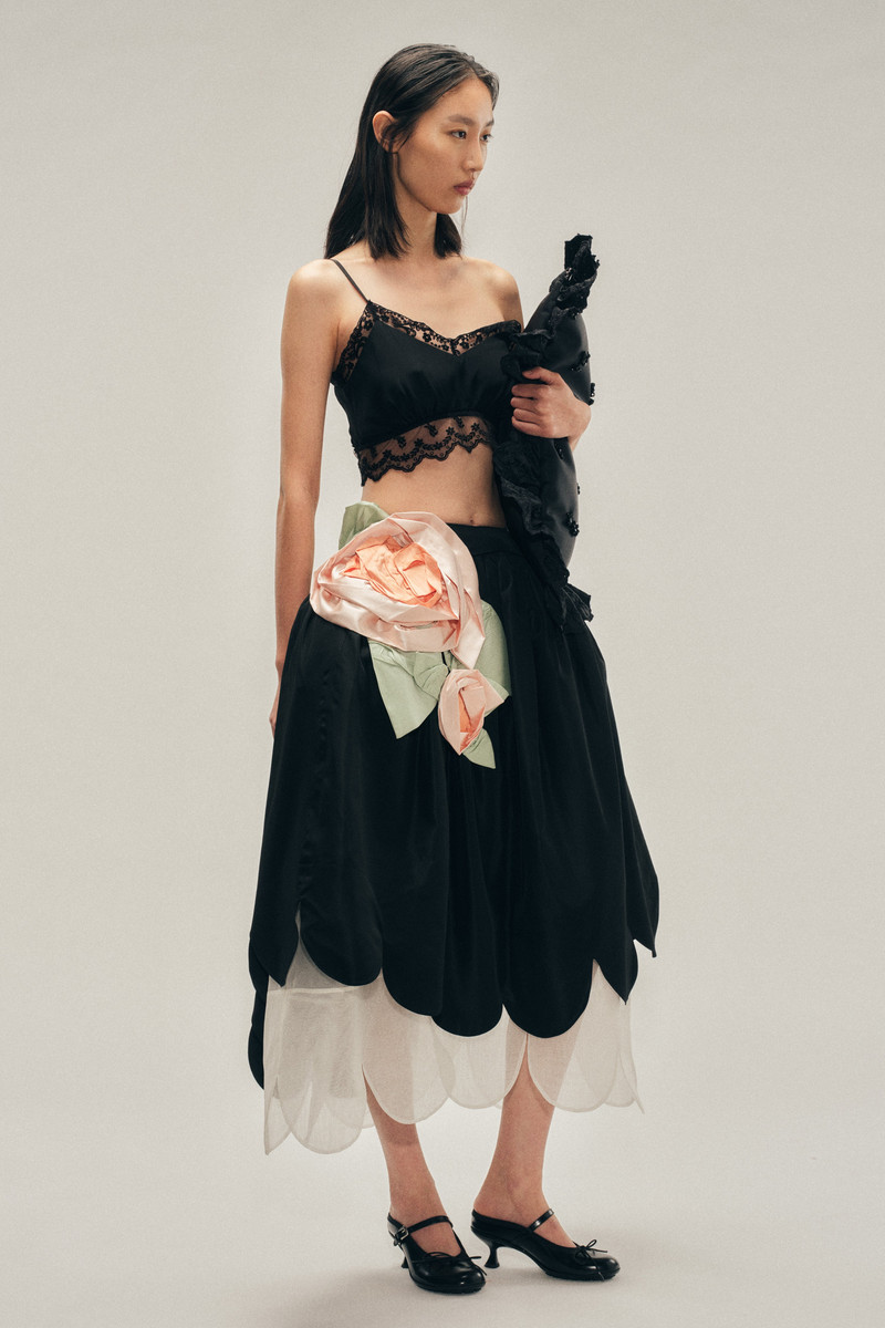 Simone Rocha Pressed Rosette Petal Hem Basque Skirt outlook
