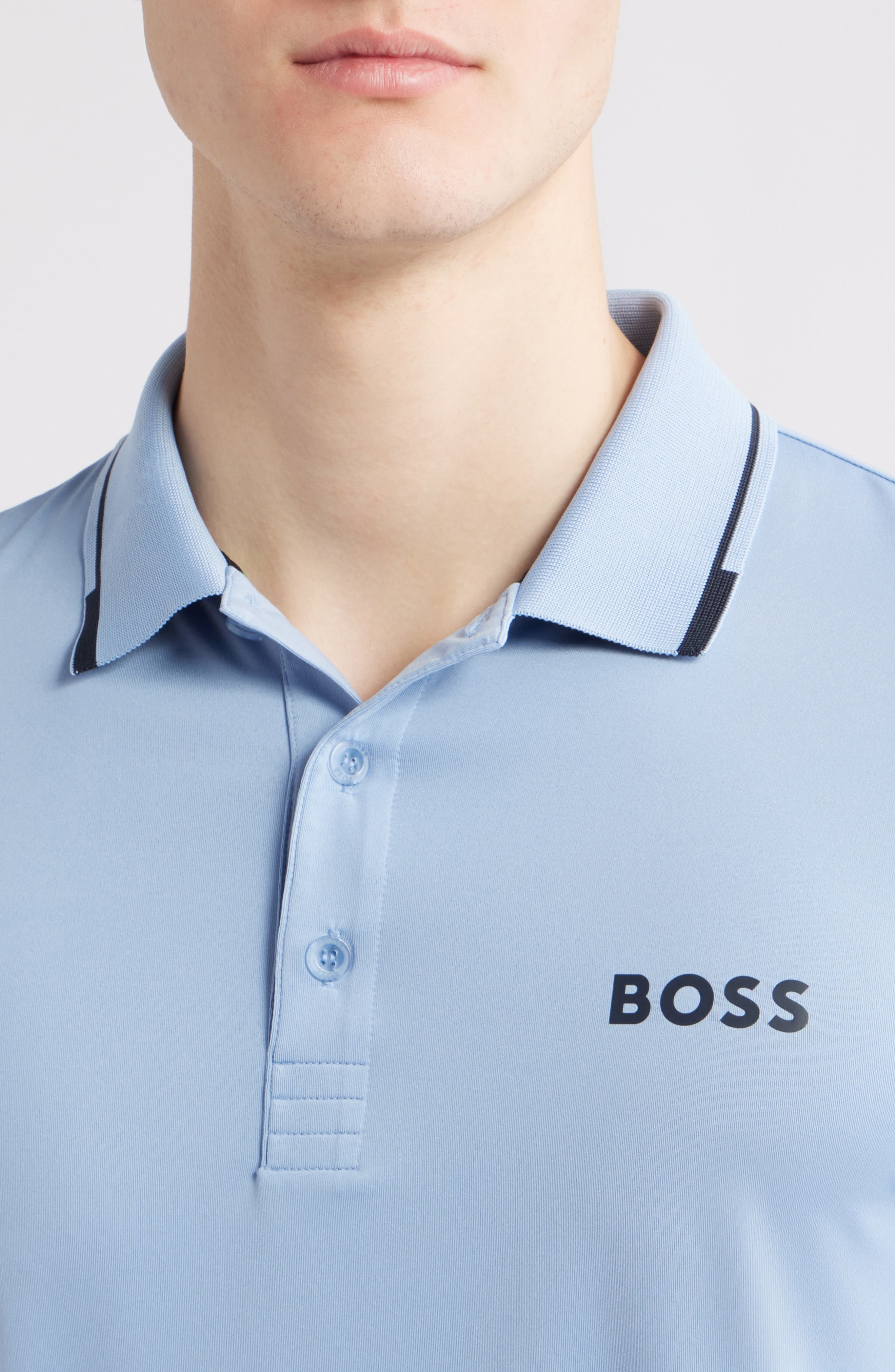 BOSS Paul Pro Performance Polo in Open Blue at Nordstrom - 4
