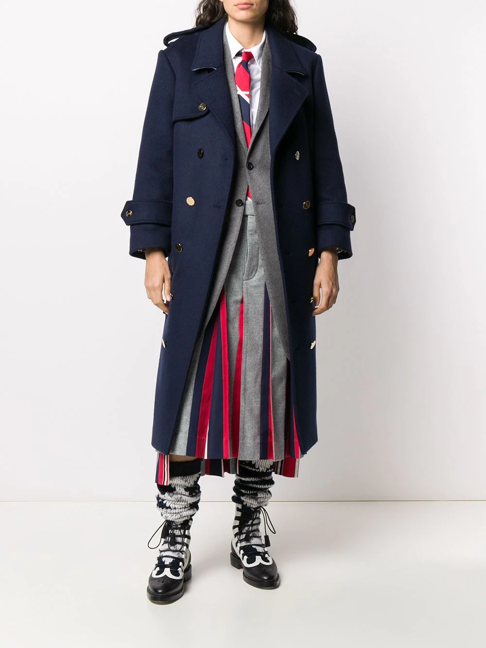 tied front midi coat - 2