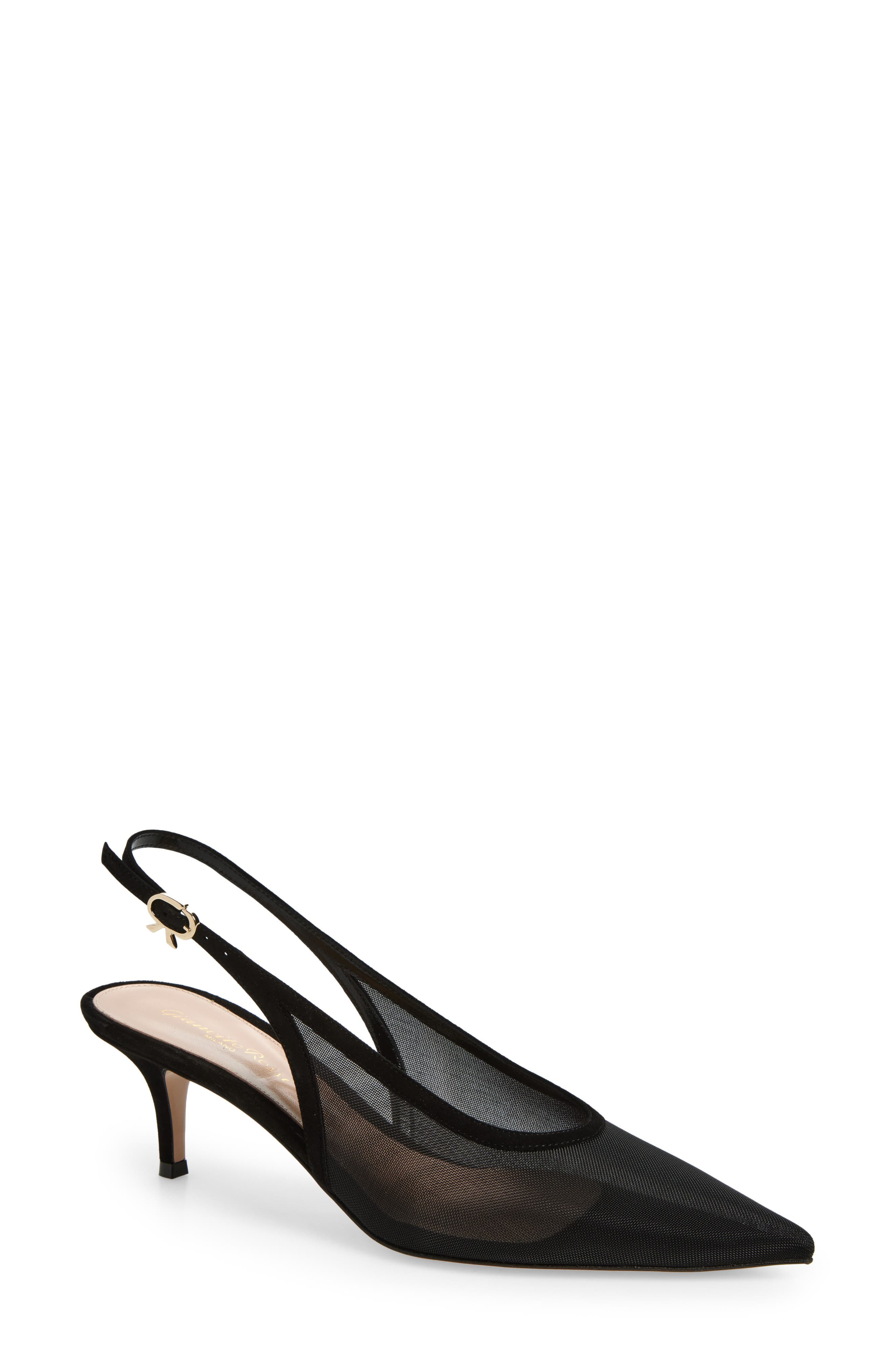 Gianvito Rossi Pointed Toe Slingback Pump in Black at Nordstrom - 1