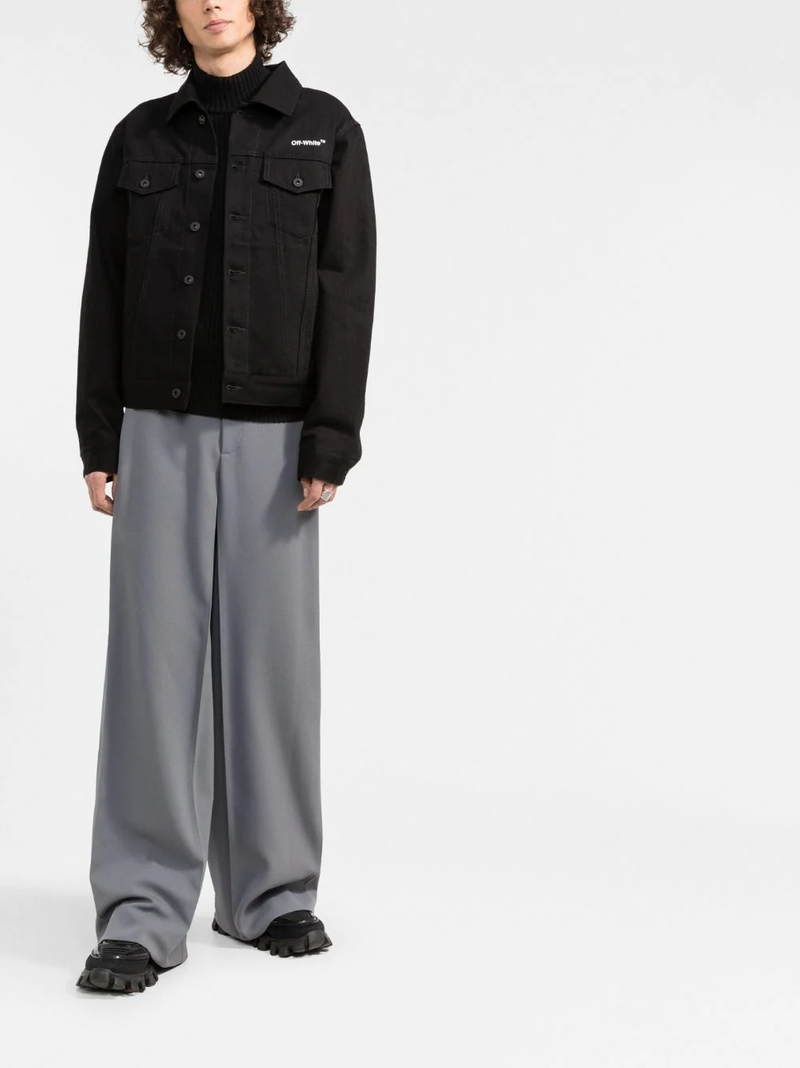 Off-White chest logo-print denim jacket outlook