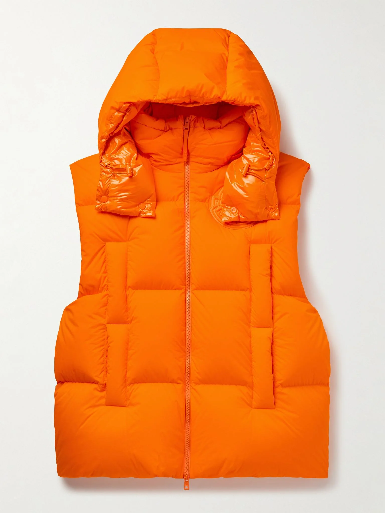 + Roc Nation by Jay-Z Apus Oversized Quilted Shell Hooded Down Gilet Orange - 1