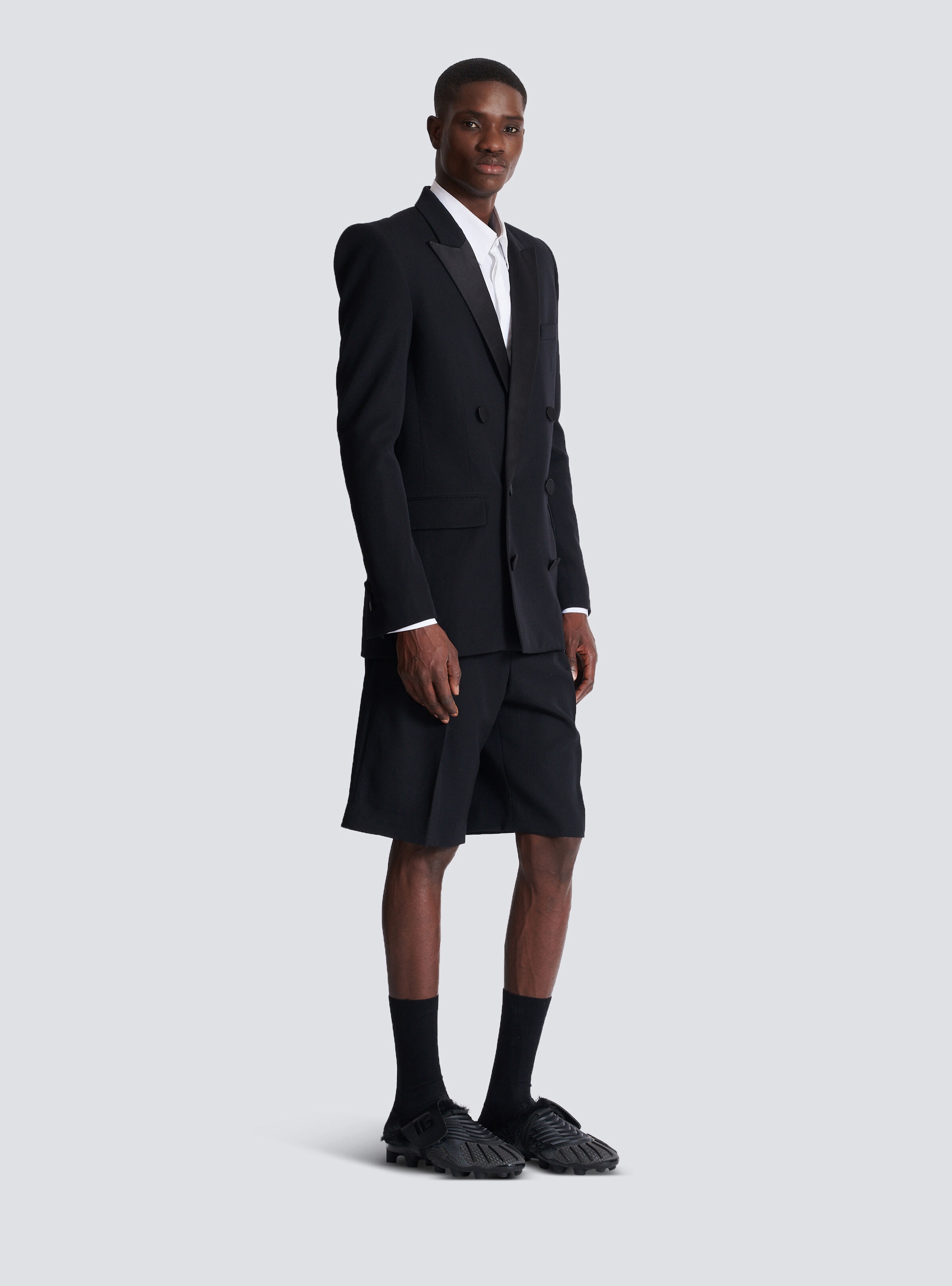 Grain de poudre blazer with satin lapels - 3